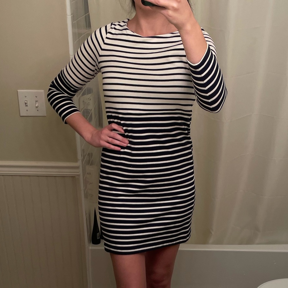 Navy Striped Dress